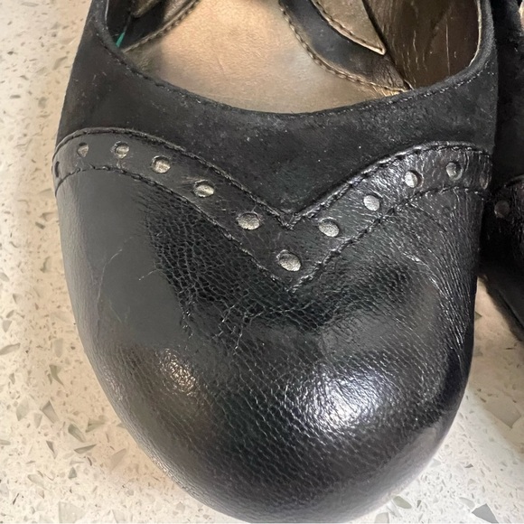 NATURALIZER N5 Comfort Annabelle Leather & Suede Black Pumps 3" Heels Slip On - Picture 3 of 12